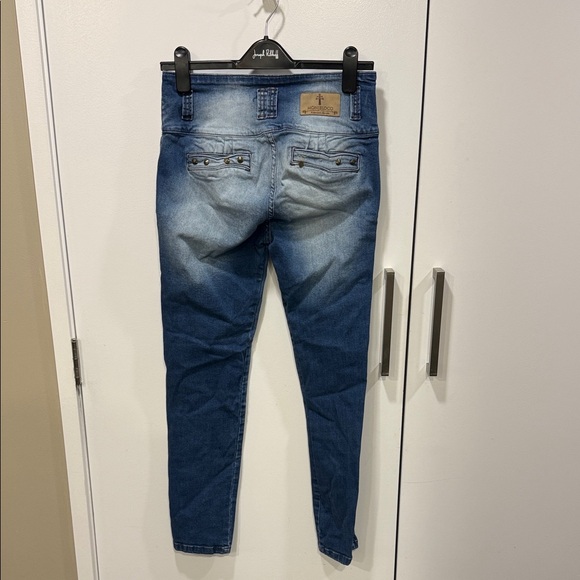 Chic High Rise Blue Women's Jeans - Picture 3 of 4